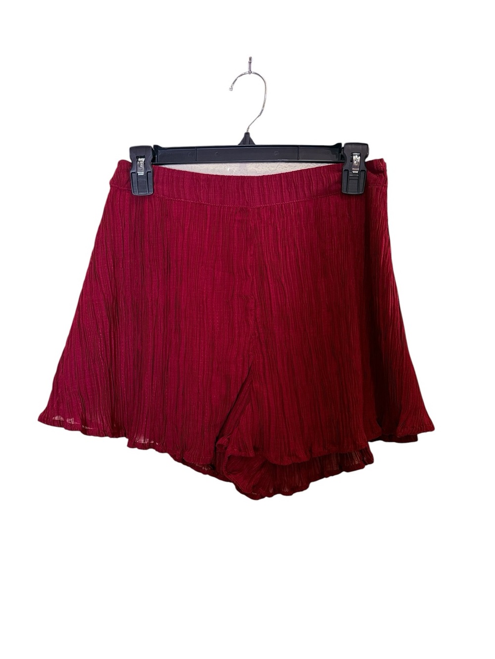 J.O.A. Women’s Crimson Dressy Flowy Pleated Coquette Tap Shorts Sz M